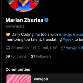 27 followers in X
